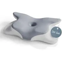 Juskys Nekkussen - Memory Foam - Wit / Grijs - Set van 2