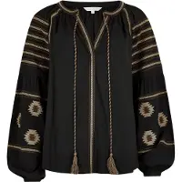 Apricot Blouse 'Aztec Embroidered' beige / zwart