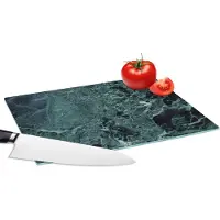 KitchenYeah Glazen Snijplank - 28x20 - Marmer - Steen - Textuur - Marmerlook - Design - Snijplanken Glas