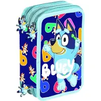 Manenti Miniplay Drievaks Etui – Blauw – Met Inhoud – 13,5x20x6,5 cm - Tekenen Hobby