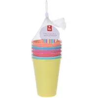 Excellent Housewares Plastic bekers van 400 ml, 6 stuks.