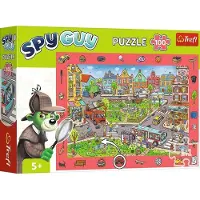 Trefl puzzel 100 stukjes - Spy Guy - stad - observatiepuzzel.