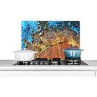 KitchenYeah Spatscherm keuken 60x40 cm - Kookplaat achterwand Roest - Metaal - IJzer - Industrieel - Muurbeschermer - Spatwand fornuis - Hoogwaardig aluminium