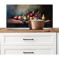 KitchenYeah Spatscherm keuken 80x40 cm - Kookplaat achterwand Rustiek - Stilleven - Fruit - Muurbeschermer - Spatwand fornuis - Hoogwaardig aluminium