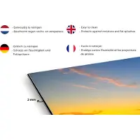 KitchenYeah Spatscherm keuken 120x80 cm - Kookplaat achterwand Bloemen - Zonnebloem - Zonsondergang - Nacht - Oranje - Muurbeschermer - Spatwand fornuis - Hoogwaardig aluminium