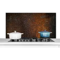 KitchenYeah Spatscherm keuken 120x60 cm - Kookplaat achterwand Roest - Vintage - Staalplaat - Muurbeschermer - Spatwand fornuis - Hoogwaardig aluminium