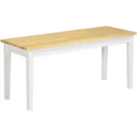 Merax Houten Bank Wit - 2 Zits Eetkamerbank van Grenenhout - Keukenbank Halbank Woonkamerbank - 102x36x45 cm - Tot 220 kg Draagkracht