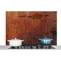 KitchenYeah Spatscherm keuken 120x80 cm - Kookplaat achterwand Roest - Vintage - Staal - Muurbeschermer - Spatwand fornuis - Hoogwaardig aluminium