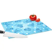 KitchenYeah Glazen Snijplank - 39x28 - Handschoenen - Muts - Winter - Patronen - Snijplanken Glas