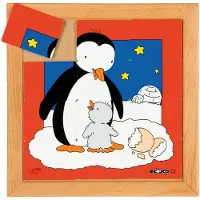 Educo Dierenpuzzel Moeder en kind - Pinguïn - 12 stukjes -