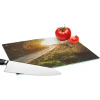 KitchenYeah Glazen Snijplank - 28x20 - Pad - Natuur - Boom - Snijplanken Glas