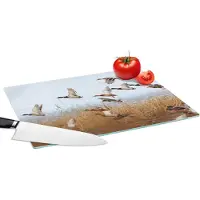 KitchenYeah Glazen Snijplank - 39x28 - Eend - Vogel - Riet - Water - Eenden - Snijplanken Glas