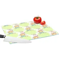 KitchenYeah Glazen Snijplank - 39x28 - Konijn - Patronen - Kinderen - Cartoon - Snijplanken Glas