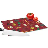 KitchenYeah Glazen Snijplank - 28x20 - Tiener - Uil - Slang - Patronen - Snijplanken Glas