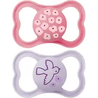 Mam 2 Fopspenen Supreme 6 Maanden en + (Modellen : Rozen Bloemen en Katten)