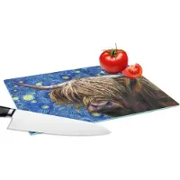 KitchenYeah Glazen Snijplank - 28x20 - Van Gogh - Schotse hooglander - Sterrennacht - Snijplanken Glas