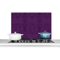 KitchenYeah Keuken achterwand - Spatscherm - Paars - Leer - Dierenprint - Slang - Keuken - 80x55 cm - Muurbeschermer