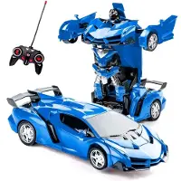 Shop-Story Op Afstand Bestuurbare Robotauto - Blauw | Speelgoed voor Kinderen