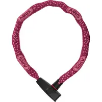 ABUS Kettingslot Catena 6806K – Lichtgewicht fietsslot van gehard staal met een modieuze textielomsluiting – Vierkante ketting met beveiligingsniveau 6 – 85 cm – Rood met hartmotief