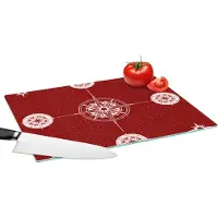 KitchenYeah Glazen Snijplank - 39x28 - Kompas - Reizen - Patronen - Snijplanken Glas