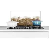 KitchenYeah Spatscherm keuken 60x30 cm - Kookplaat achterwand Marmer - Goud - Bruin - Textuur - Marmerlook - Muurbeschermer - Spatwand fornuis - Hoogwaardig aluminium
