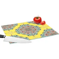 KitchenYeah Glazen Snijplank - 39x28 - Barok - Abstract - Patronen - Bloemen - Snijplanken Glas