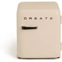 Create - Koelkast in retrostijl - Zand - Handvat Zwart - FRIDGE RETRO 48L