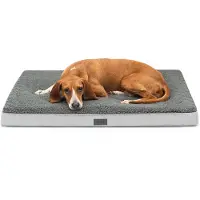 Lionto orthopedisch hondenbed, afneembare wasbare hoes 91x69x8 cm grijs