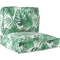 vidaXL Pallet Kussen Set Bloemen 2 pcs Groen Bladpatroon Oxford Stof