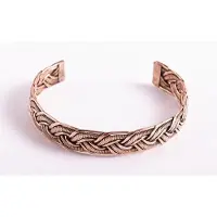 BERK Koperen armband gevlochten 12 mm