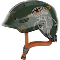 ABUS Fietshelm SMILEY 3.0 green robo M - 50-55 cm - grijs - Geschikt voor gebruik op kinderfietsen - 240 g