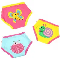 Zoocchini set van 3 oefenbroekjes - Organic katoen - Garden Creatures - Meisjes - 2-3 jaar