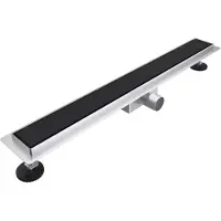 FortiFura Galeria douchegoot 100cm - gesloten rooster - vloerflens - mat zwart SW679912/SW1075284