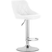 Leobert Barkruk AREX - Kunstleer Wit, Chromen Basis, Rugleuning, Modern Design, Hoogte Verstelbaar, 360° Draaibaar, Max. 120 kg