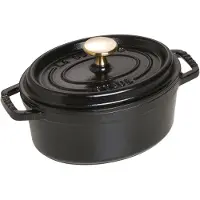 Staub La Cocotte ovale pan gietijzer 1 L Zwart