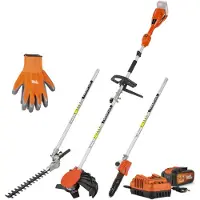 Powerplus POWDPGMTS1 - Tuin multitool 4-in-1 borstelloos 40V - INCL. batterij 2X20V 5.0/2.5AH en lader - HANDSCH. - 3 ACC.