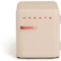 Create - Koelkast in retrostijl - Zand - Handvat Terracotta - FRIDGE RETRO 48L