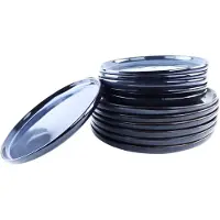 OTIX Serviesset - 12-delig - Bordenset - 6-persoons - Ontbijtborden - Dinerborden - Blauw - Aardewerk - Gebaksbordjes - EBONY