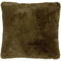 Dutch decor ZAYA - sierkussen 60x60 cm - bontlook - extra groot - Military Olive - groen - Inclusief binnenkussen - Luxe kussens voor woonkamer & bank