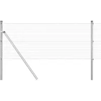vidaXL gelast draadhek met grondbevestiging 100 x 0,4 m Zilverkleurig