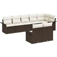 vidaXL Tuinbank Set 8 st Bruin poly rattan