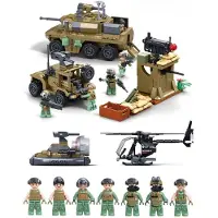Sluban Army Leger Commandoteam bouwspeelgoed kinderen vanaf 6 jaar – Constructiespeelgoed modelbouw – bouwdoos met 744 bouwstenen – M38-B1254