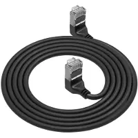 ACT UFTP CAT6a slimline netwerkkabel | haaks (boven) / haaks (boven) | LSZH | zwart | 5 meter