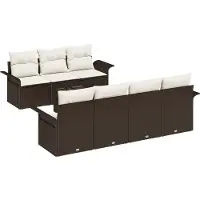 vidaXL Tuinbank Set 8 st Bruin poly rattan