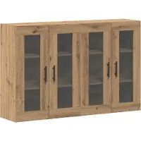 vidaXL Wandgemonteerde Kasten 2 st Artisan eiken en zwart Bewerkt hout