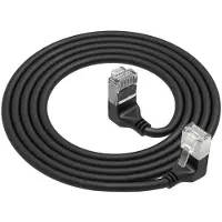 ACT UFTP CAT6a slimline netwerkkabel | haaks (boven) / haaks (beneden) | LSZH | zwart | 2 meter