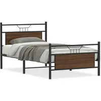 vidaXL Bedframe zonder matras, bruin, eikenlook, 107x203 cm