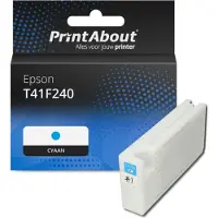 PrintAbout Huismerk Epson T41F240 Inktcartridge Cyaan Hoge capaciteit