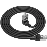 ACT UFTP CAT6a slimline netwerkkabel | haaks (boven) / recht | LSZH | zwart | 5 meter