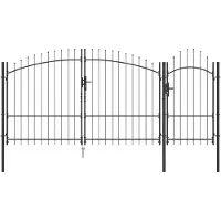 vidaXL Tuinpoort WOERDEN 175 x 400 cm Staal Grijs Vergrendelbaar